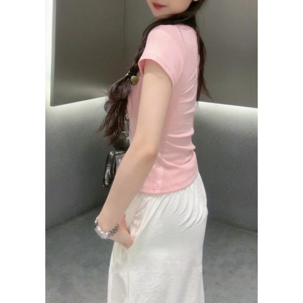 (A391)大U領素面短袖上衣-5色-細節圖4