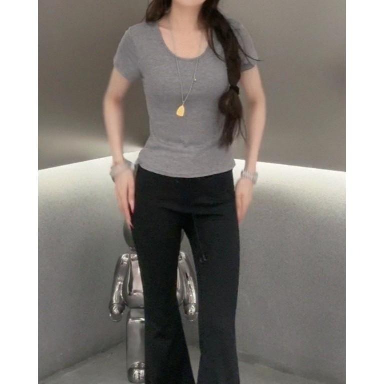 (A391)大U領素面短袖上衣-5色-細節圖5