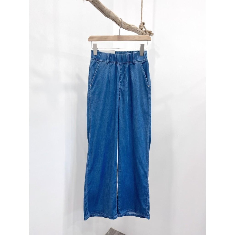 (D240)鬆緊天絲牛仔寬褲S-XL-細節圖4