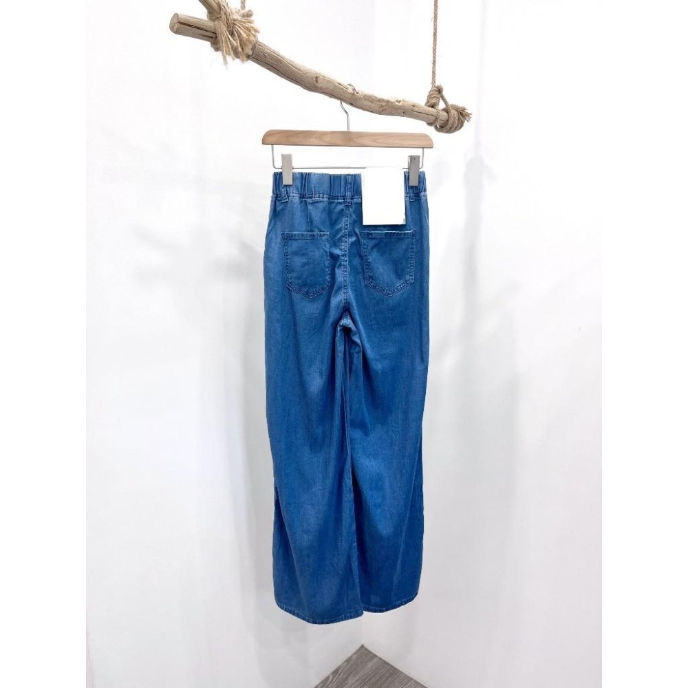 (D240)鬆緊天絲牛仔寬褲S-XL-細節圖7