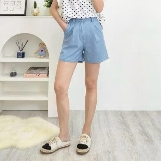 (D238)前打折牛仔短褲S-XL 後鬆緊 ‼️版偏大 可拿小一碼‼️-細節圖2