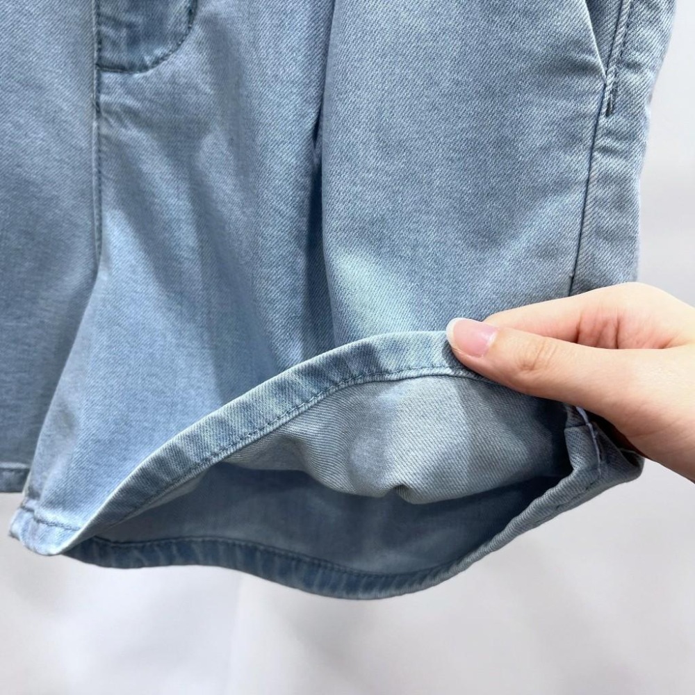 (D238)前打折牛仔短褲S-XL 後鬆緊 ‼️版偏大 可拿小一碼‼️-細節圖4