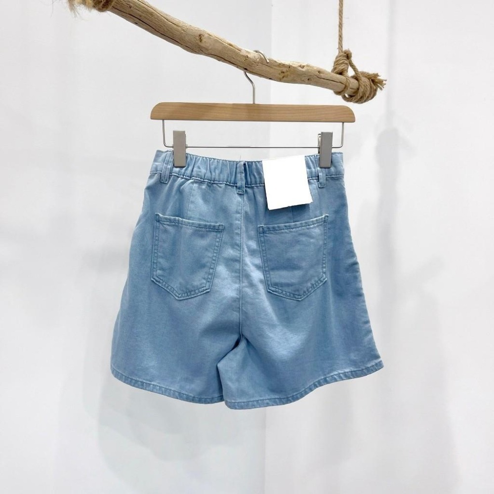 (D238)前打折牛仔短褲S-XL 後鬆緊 ‼️版偏大 可拿小一碼‼️-細節圖5
