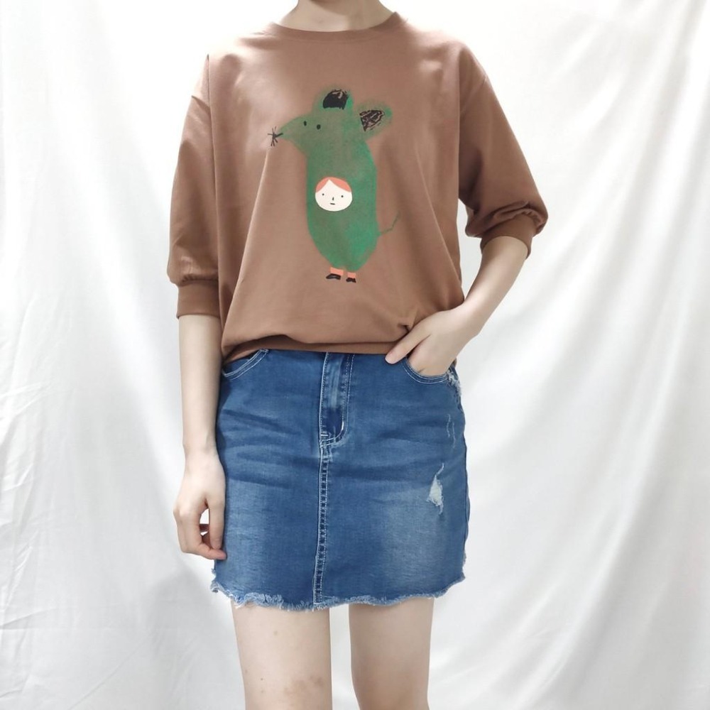 (E20)下擺不規則抽鬚微刷破牛仔彈性短褲裙S-2L【現貨XL】-細節圖5