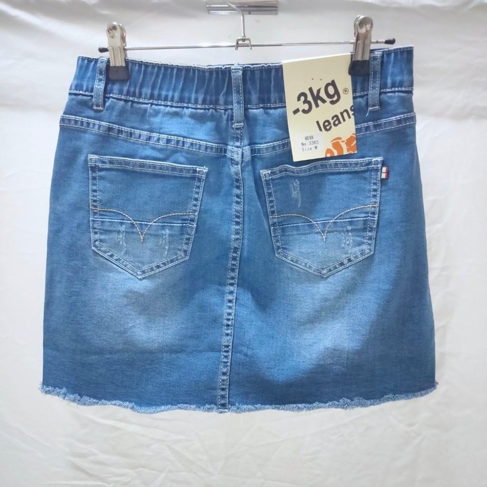 (E20)下擺不規則抽鬚微刷破牛仔彈性短褲裙S-2L【現貨XL】-細節圖8