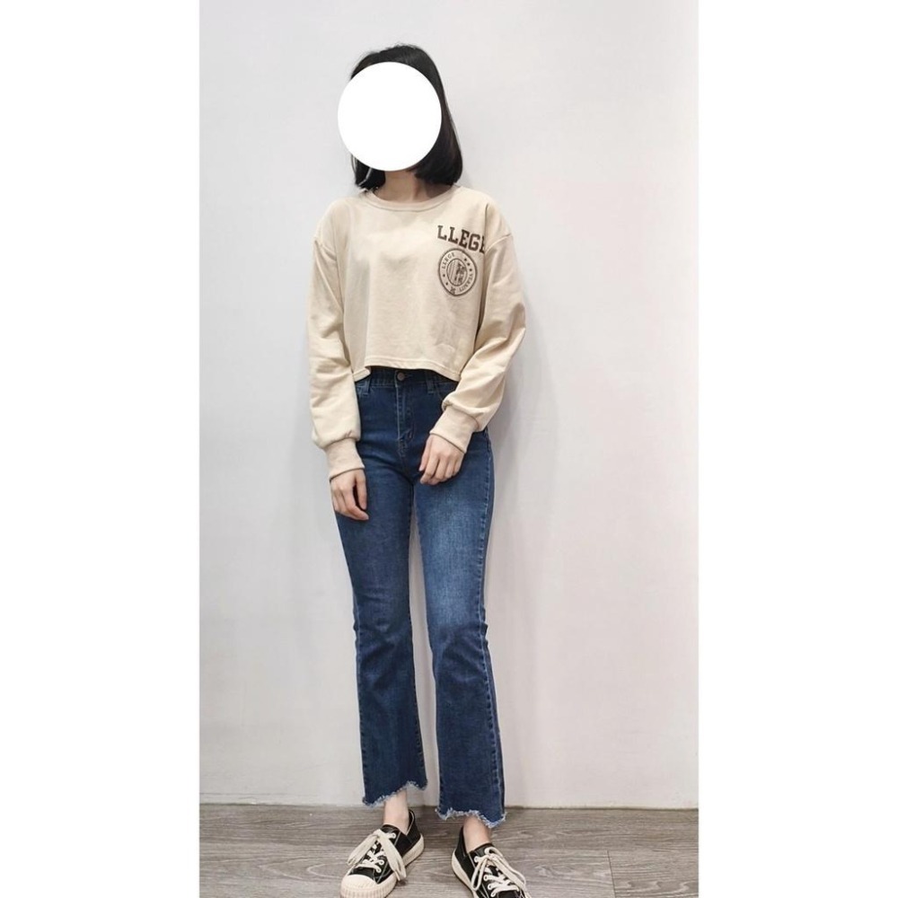 (D161)不規則下擺牛仔喇叭褲S-2L 【現貨XL】-細節圖2