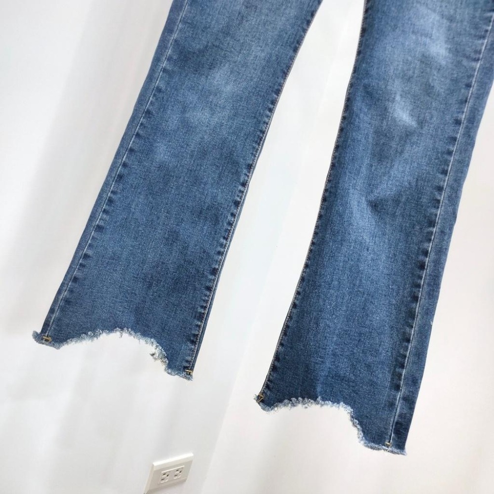 (D161)不規則下擺牛仔喇叭褲S-2L 【現貨XL】-細節圖6