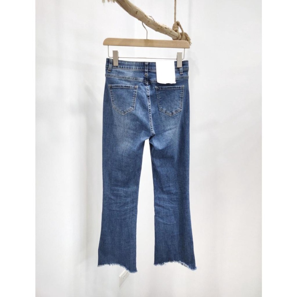 (D161)不規則下擺牛仔喇叭褲S-2L 【現貨XL】-細節圖8