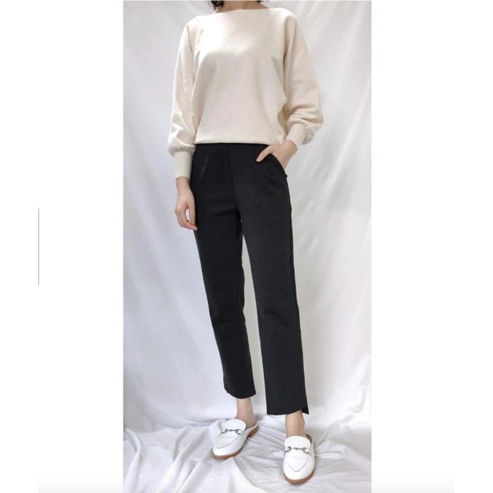 (A45)一字領連袖針織上衣-4色-細節圖5