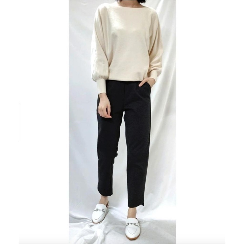 (A45)一字領連袖針織上衣-4色-細節圖6