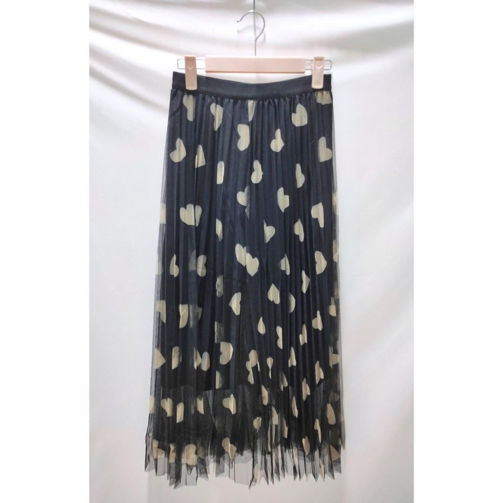 (E13)愛心圖案設計鬆緊長紗裙-細節圖3