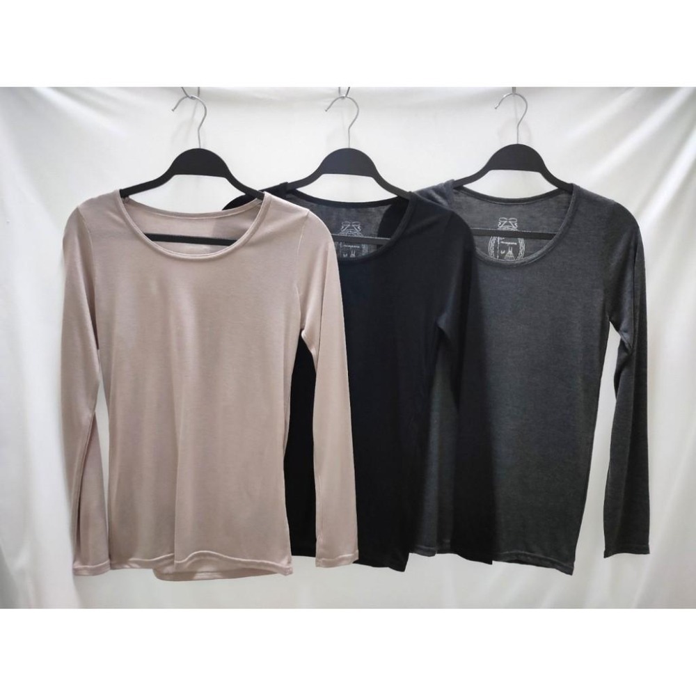 (A50)正韓 簡約百搭圓領合身長袖薄上衣-3色-細節圖3