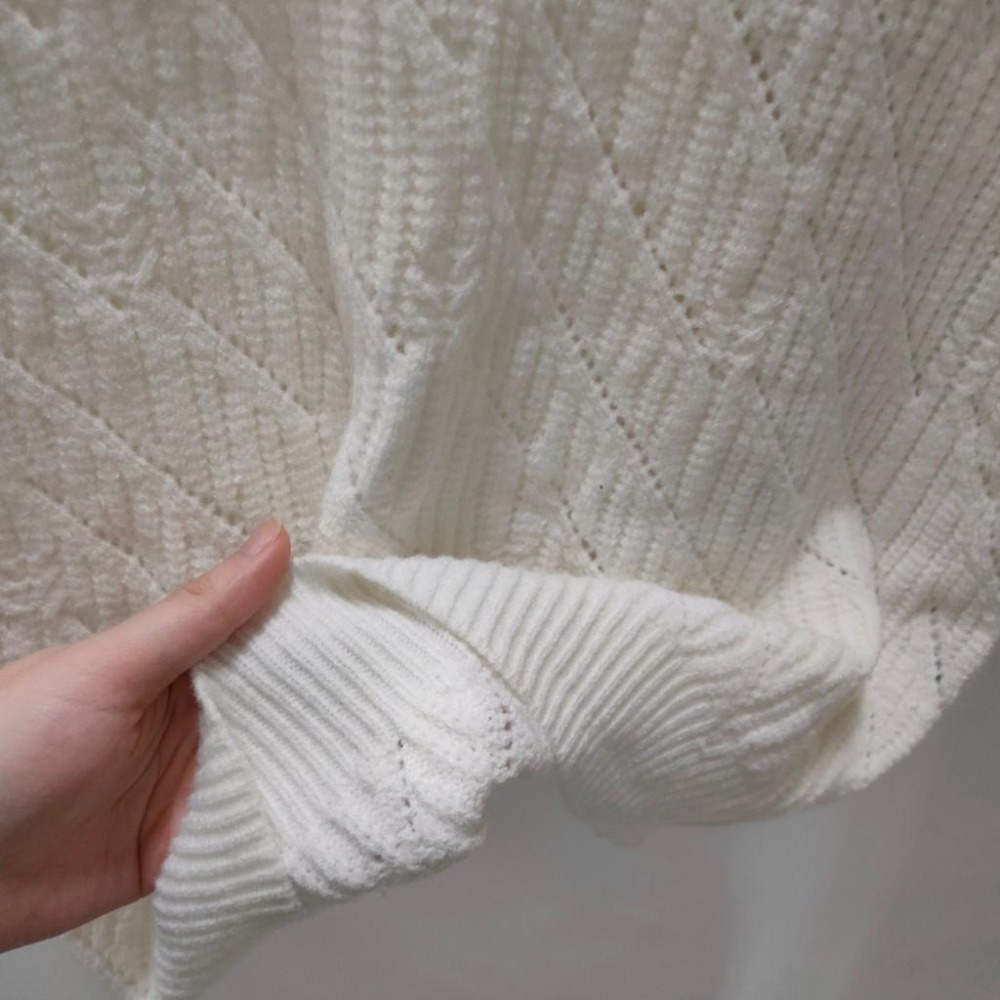 (A61)正韓 v領澎澎袖針織上衣-3色-細節圖8