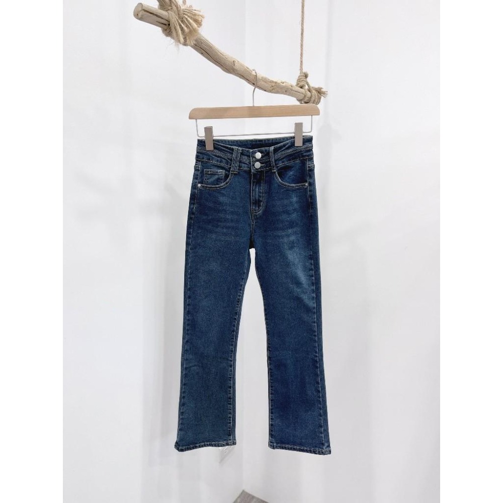 (D235)雙釦內磨毛牛仔長褲S-XL-細節圖2