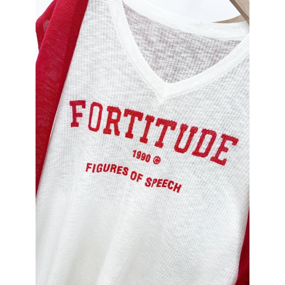 (A396)v領英字披肩長袖薄針織上衣-4色-細節圖3