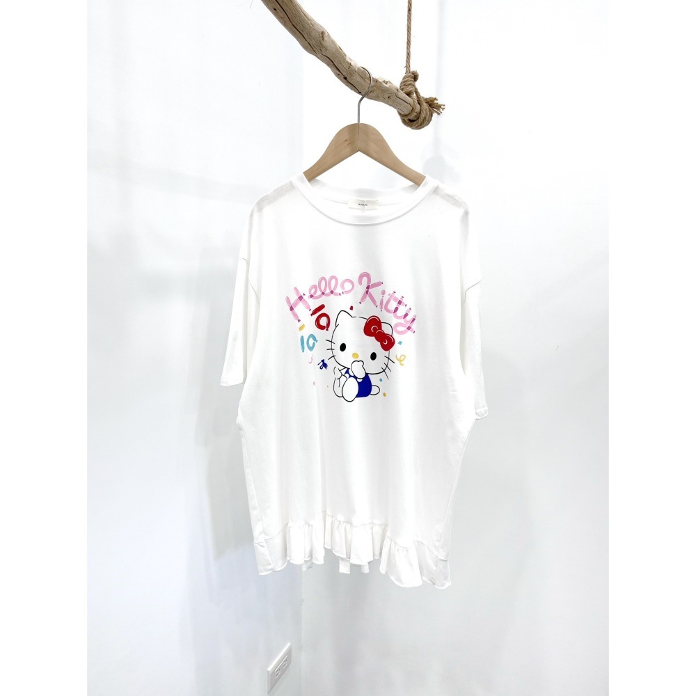 (A395)Hello kitty 花邊下擺短袖上衣-細節圖6