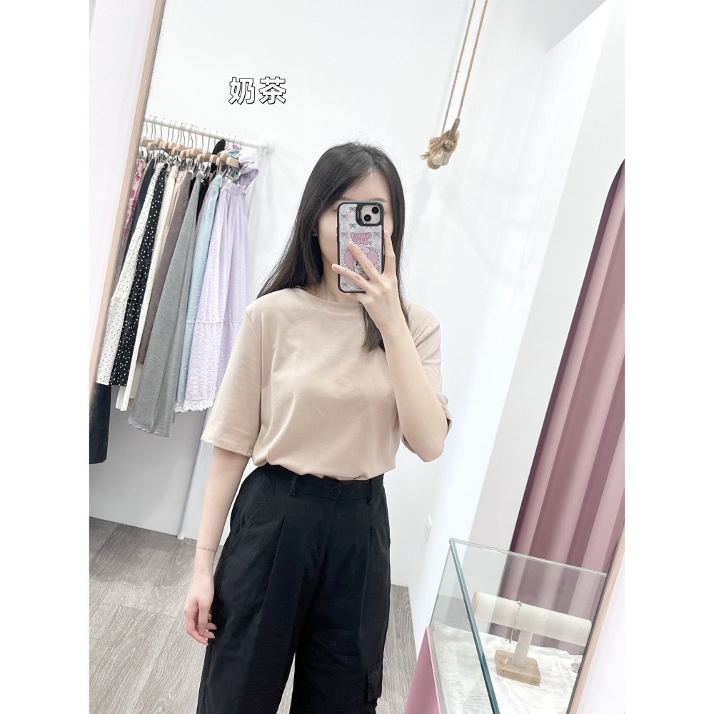 (A399)五分袖素面上衣-10色-細節圖6