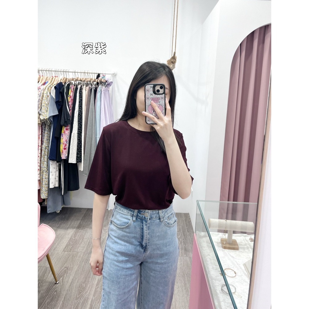 (A399)五分袖素面上衣-10色-細節圖10