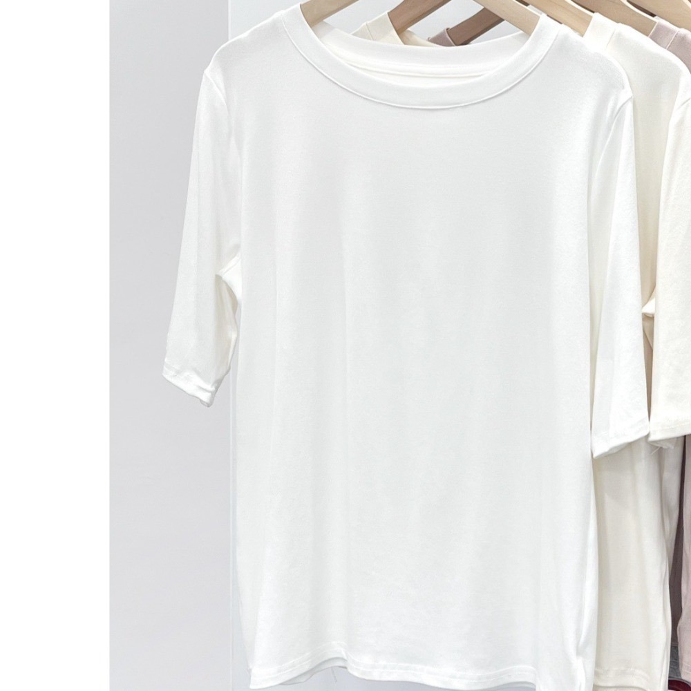 (A399)五分袖素面上衣-10色-規格圖11