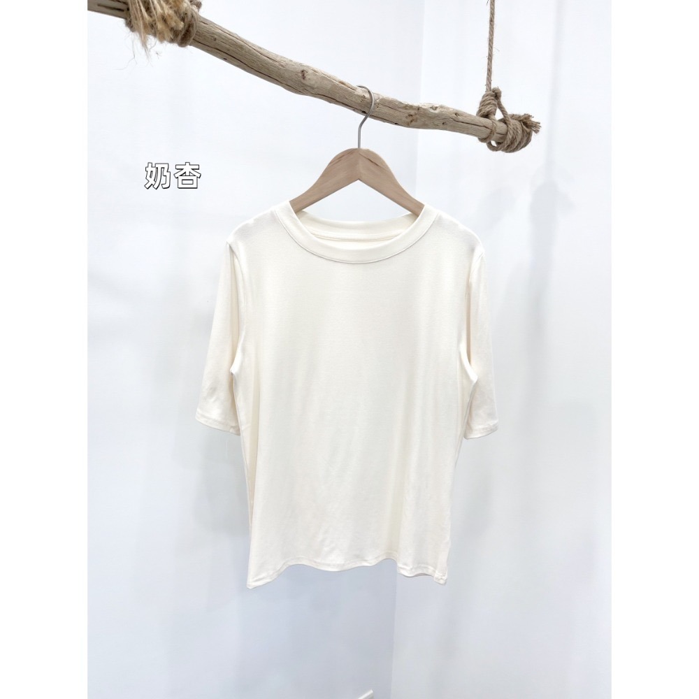 (A399)五分袖素面上衣-10色-規格圖11