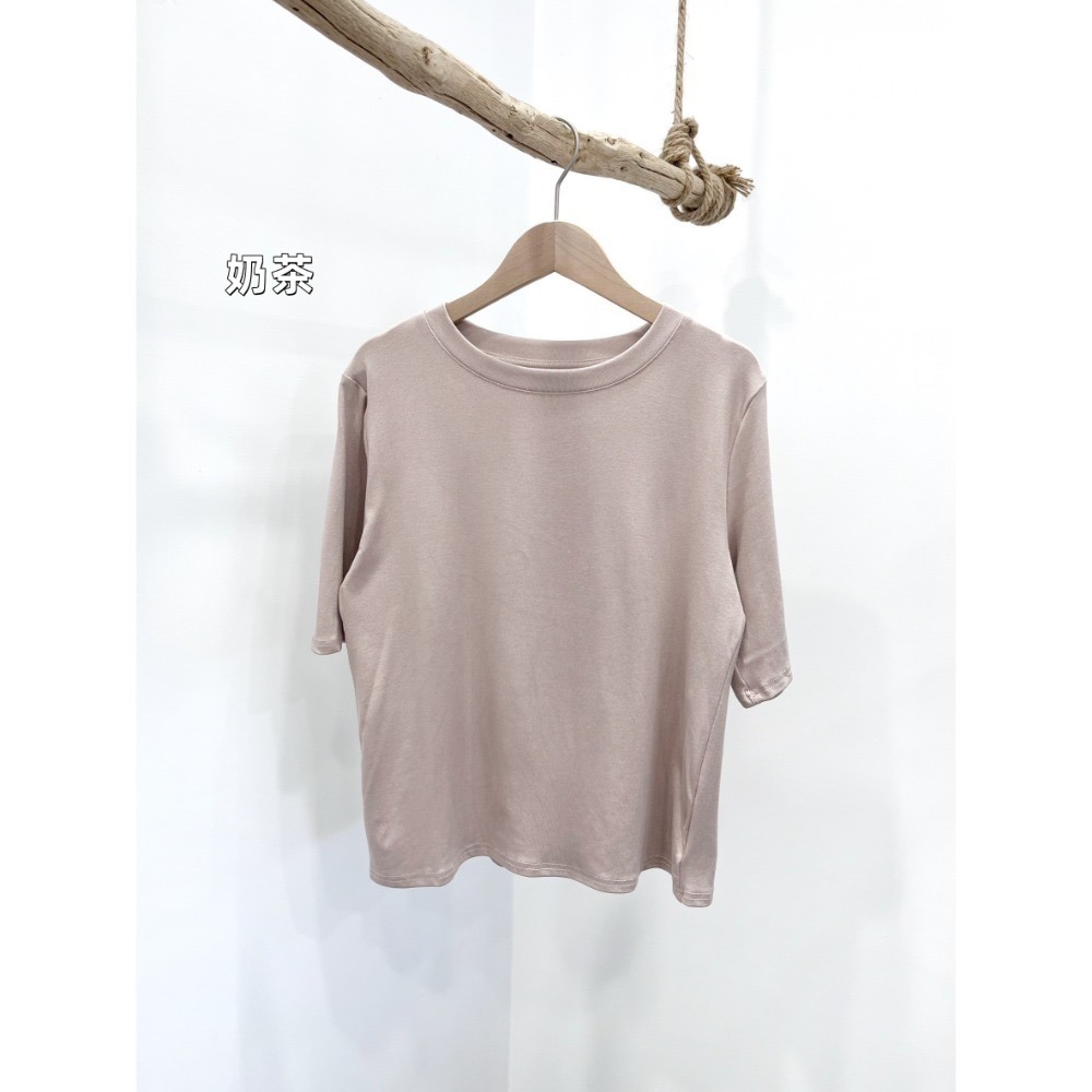 (A399)五分袖素面上衣-10色-規格圖11