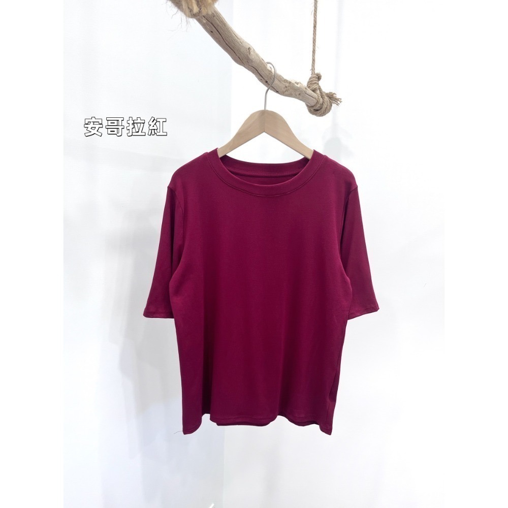 (A399)五分袖素面上衣-10色-規格圖11
