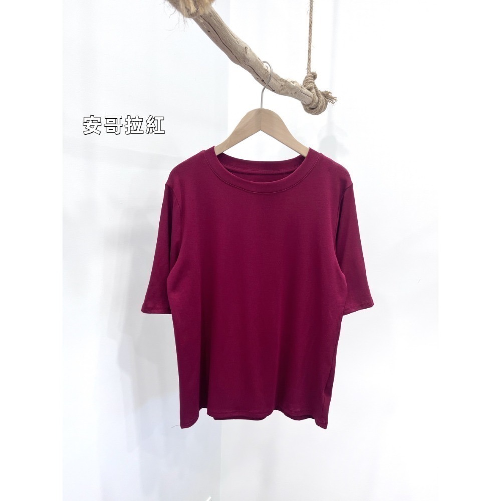 (A399)五分袖素面上衣-10色-規格圖11