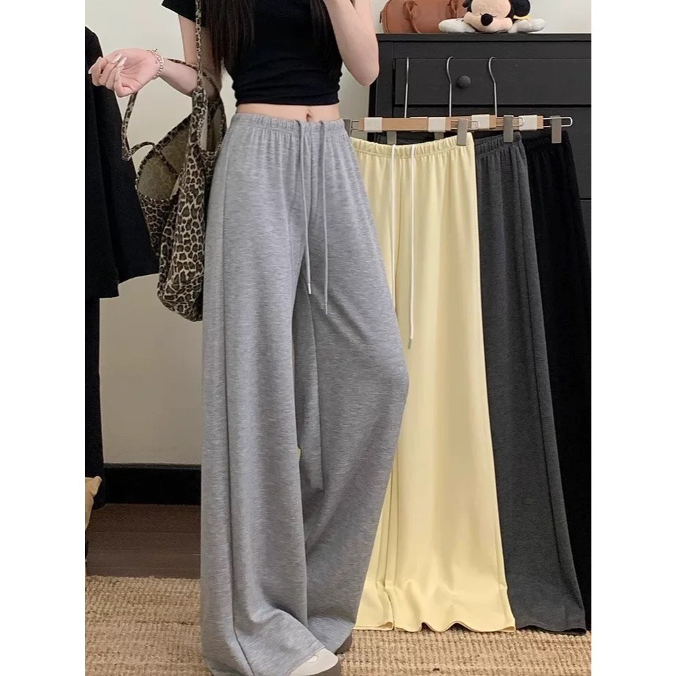 (D251)鬆緊抽繩休閒直筒寬褲-4色(M.L)  ✅適合小個子-細節圖4