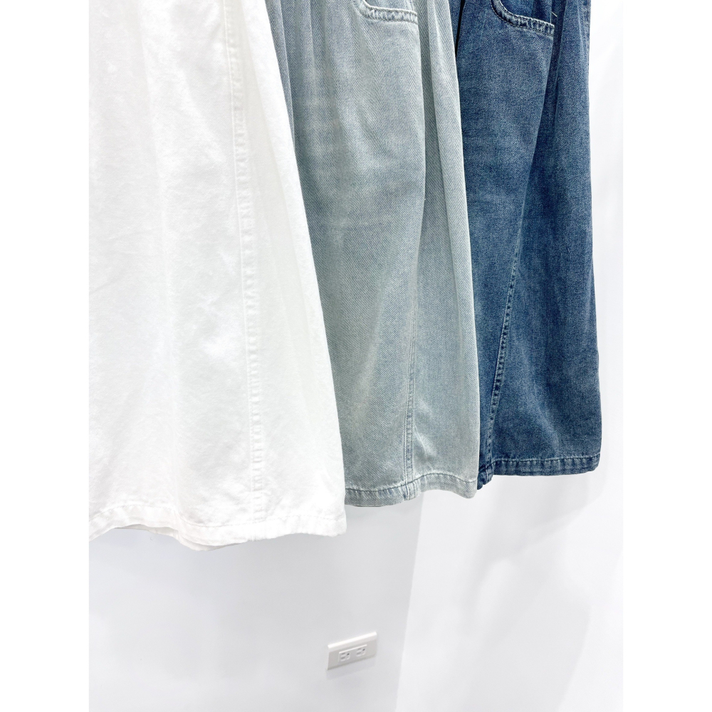 (D252)鬆緊牛仔軟料五分褲-3色-細節圖3