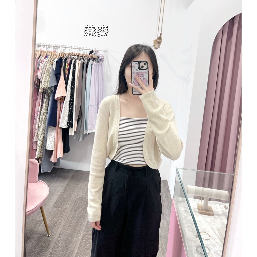 (G50)針織開襟短版罩衫-9色-細節圖3