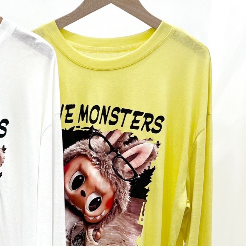 (A400)Labubu印花圖案薄長袖上衣-2色-規格圖7