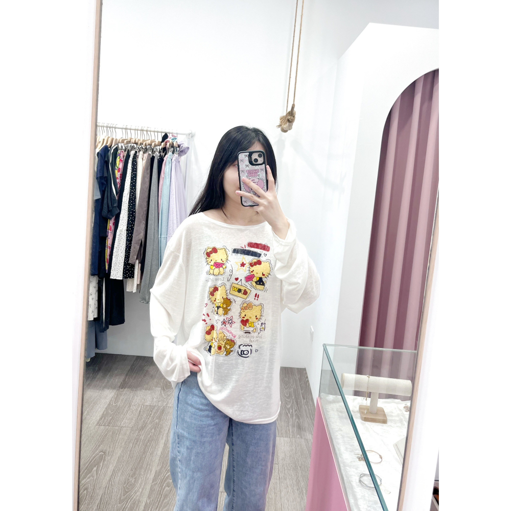 (A401)寬鬆薄長袖上衣-2款-細節圖4