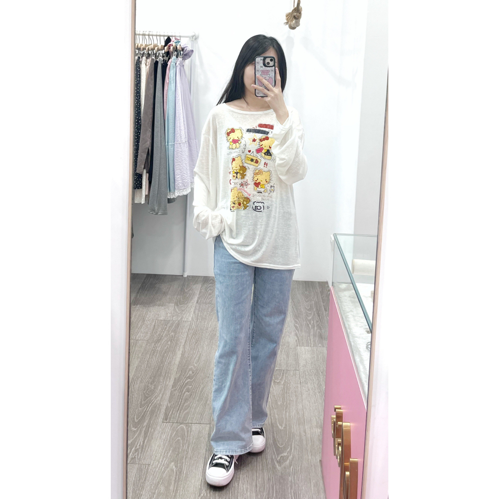 (A401)寬鬆薄長袖上衣-2款-細節圖5