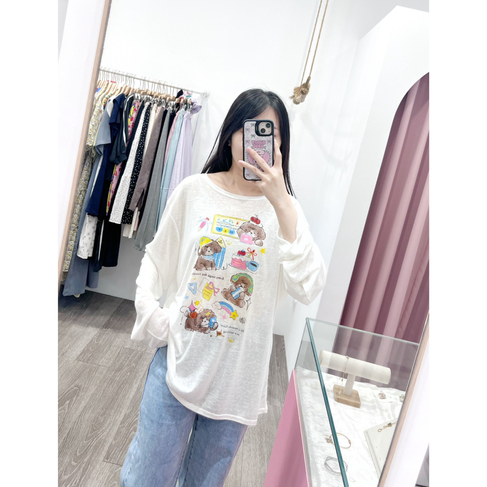 (A401)寬鬆薄長袖上衣-2款-細節圖6