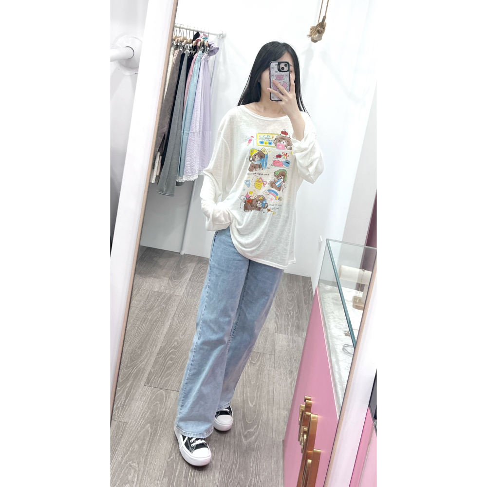 (A401)寬鬆薄長袖上衣-2款-細節圖7