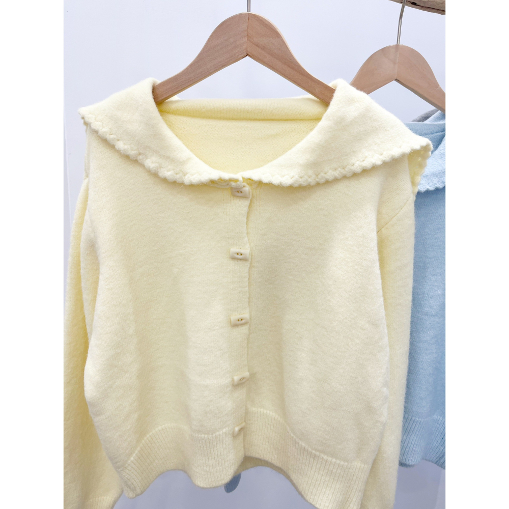 (A408)糖果釦海軍領針織上衣-3色-細節圖2