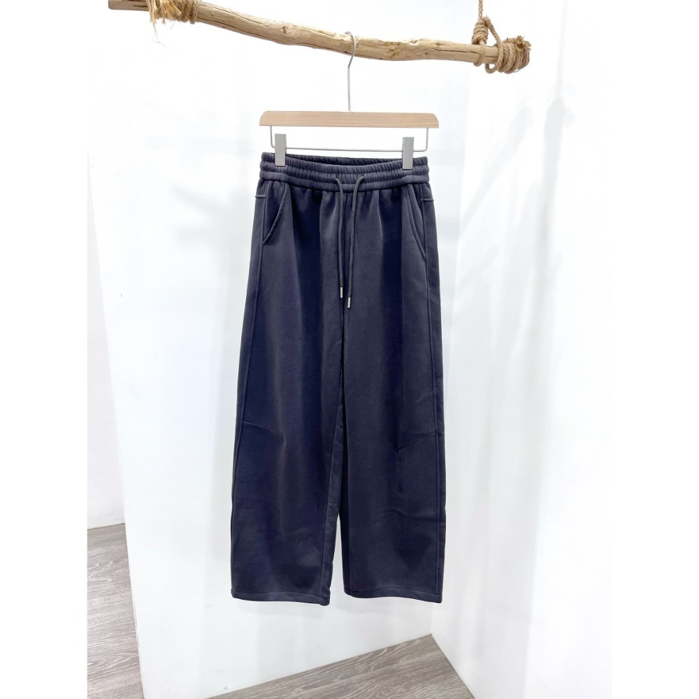 (D255)鬆緊綁帶內刷絨休閒長褲-4色-規格圖3