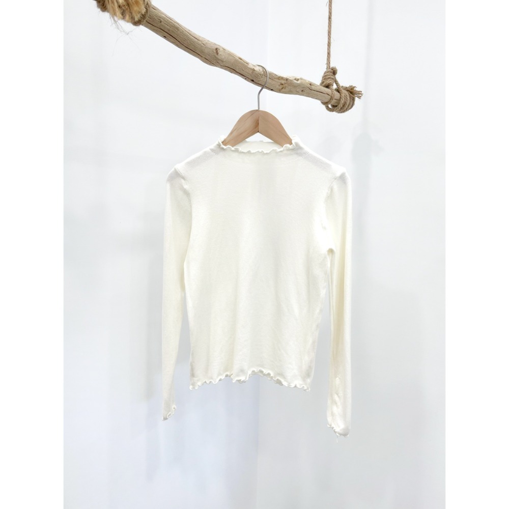 (A409)半高領木耳邊長袖針織上衣-9色-規格圖9