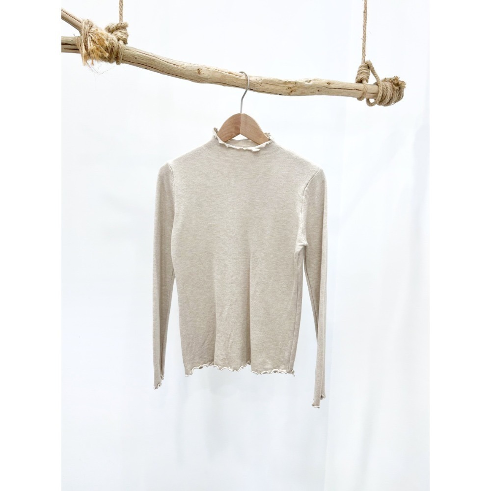 (A409)半高領木耳邊長袖針織上衣-9色-規格圖9