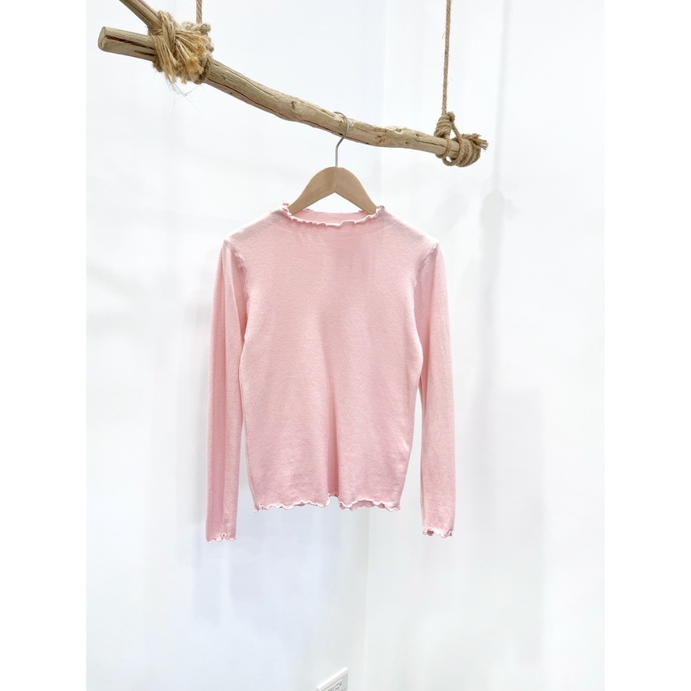 (A409)半高領木耳邊長袖針織上衣-9色-規格圖9