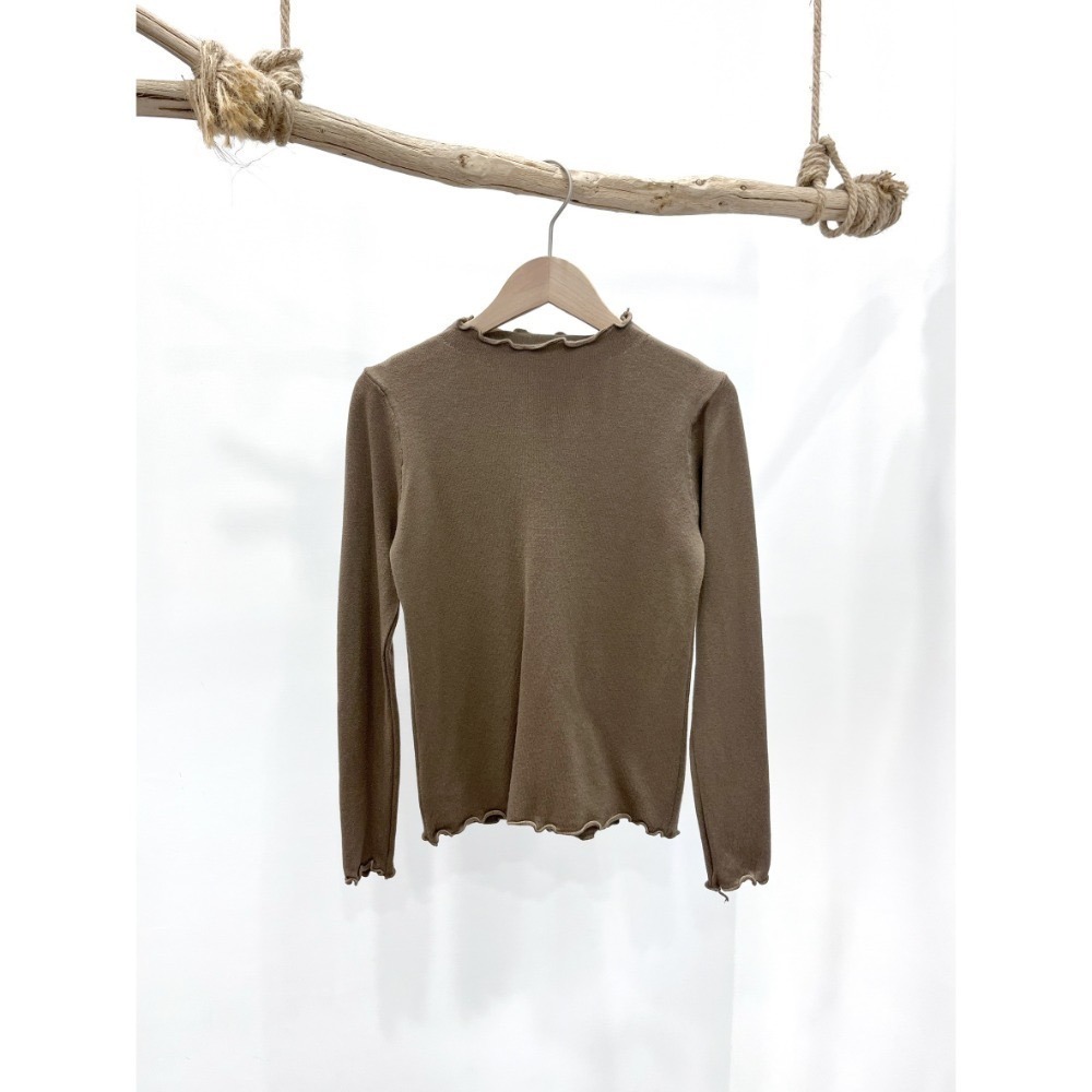 (A409)半高領木耳邊長袖針織上衣-9色-規格圖9