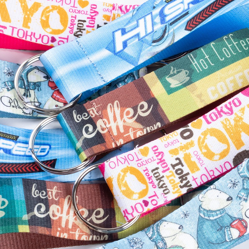 織帶鑰匙圈【客製商品】簡式rPET織帶鑰匙圈(短) Logo昇華熱轉 少量印製 100個起印-細節圖2