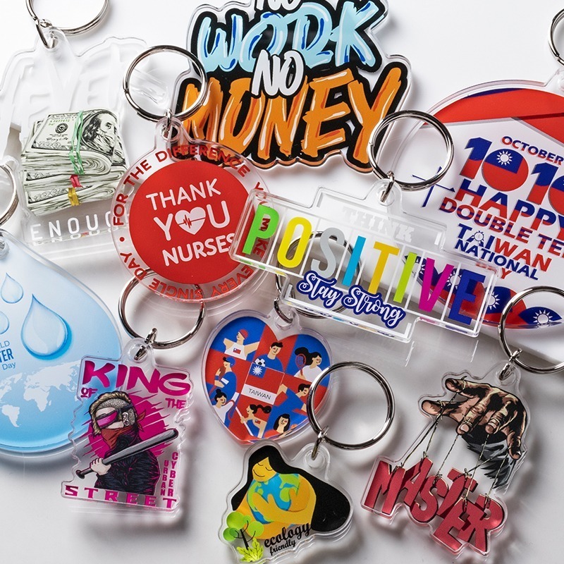 透明壓克力鑰匙圈 (厚度5mm)【客製商品】少量印製 100 個起印 文創小物 商店贈品-細節圖3
