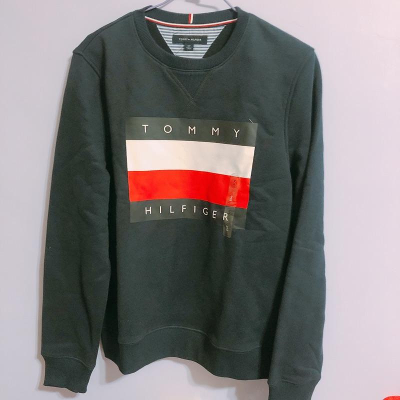 TOMMY Hilfiger 國旗大學t 刷毛 t恤 衛衣 深藍 男S 少穿-細節圖2