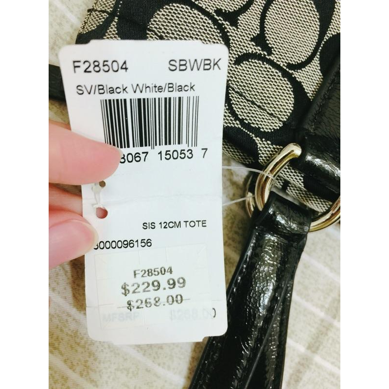 COACH 肩背包 中型 提花布 logo  全新 美國購入-細節圖2