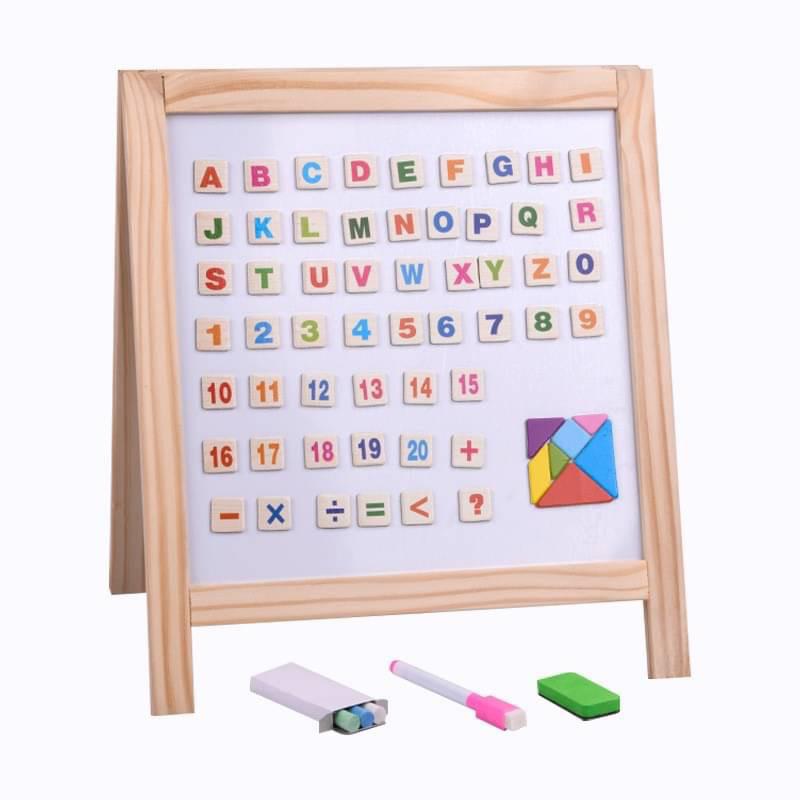 【你的玩具】 大黑白板 站立式畫板 黑板 白板 磁鐵 白板筆 英文磁鐵 數字磁鐵 算數教學 記事板 留言板 畫板 塗鴉板-細節圖4