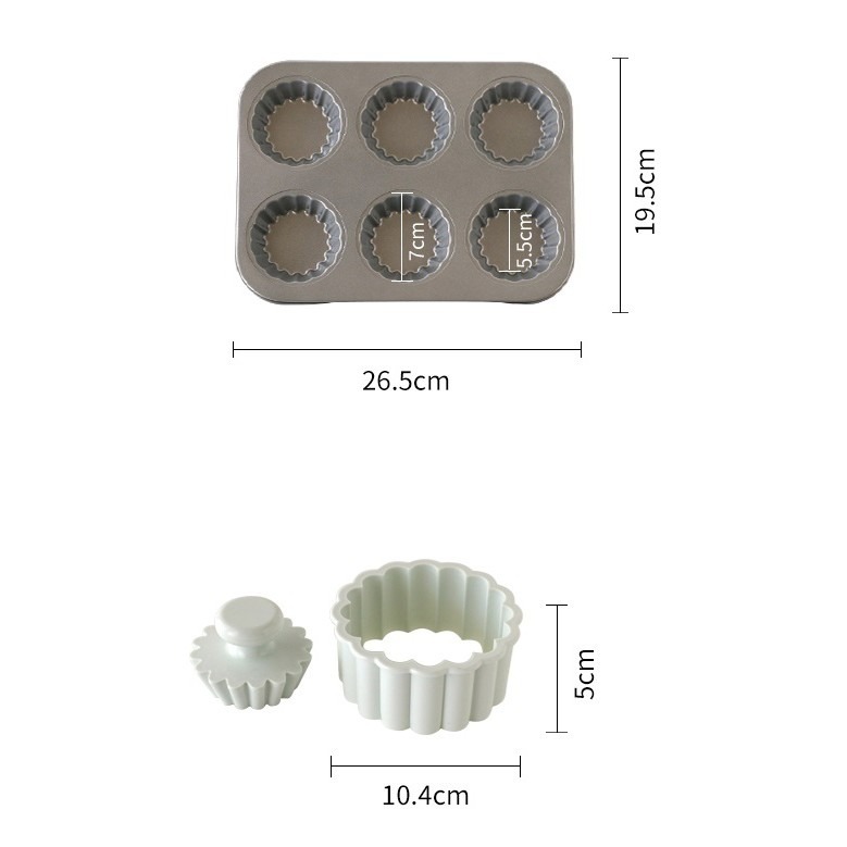 Baby優品百貨鋪．現貨供應💓花邊塔模 派盤 餅乾切壓模 烘焙模具 六連塔模三件組-細節圖4