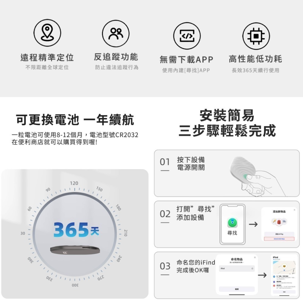 iFind GPS定位器 全球追蹤器 老人 小孩 寵物定位器 物品定位 圓型 ios 蘋果適用-細節圖8