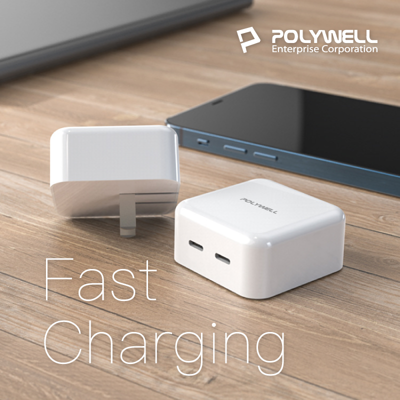 POLYWELL 寶利威爾 PD雙孔USB-C快充頭 35W Type-C 充電頭 充電器 豆腐頭 bsmi認證 快充-細節圖11