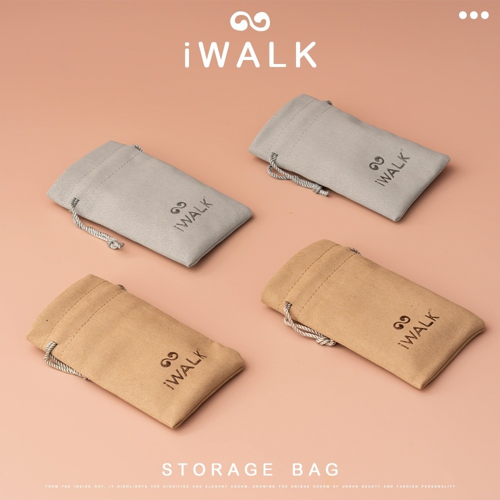 iWALK 收納袋 口袋電源專用收納袋 充電線收納袋 充電器收納袋 袋子 束口袋 磨毛材質 手感柔軟 質感佳-細節圖2